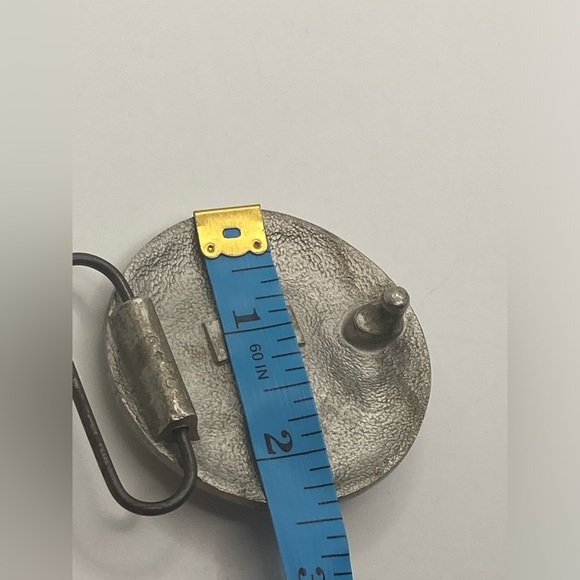 Vtg 70’s Bergamot Brass Works Art Nouveau Style Moon Face Belt Buckle 2.4” - Picture 8 of 10